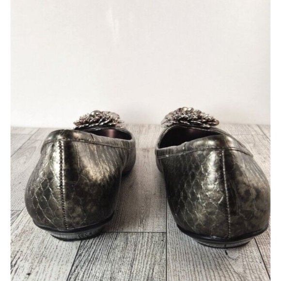 Alfani Womens Shoes Faux Snake Grey/Black Metallic Dressy Flat Size 7M - Picture 4 of 8